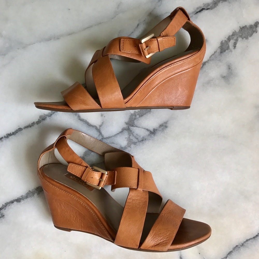 Ecco Leather Comfort Wedges Size 9